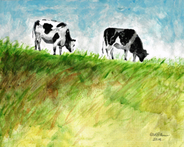 Canvased Print or Instant Download - Happy Cows